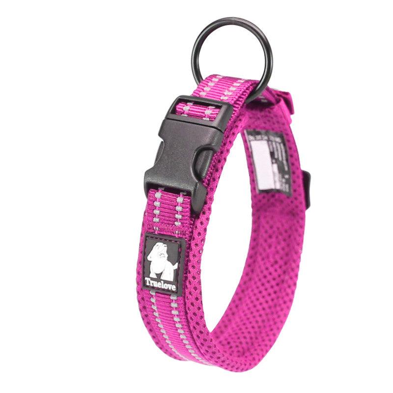 Reflective Mesh Dog Collar With Stainless Steel Buckle - Anti Strangulation Safety For Night Walks-5