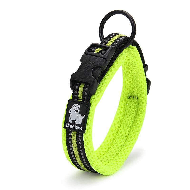 Reflective Mesh Dog Collar With Stainless Steel Buckle - Anti Strangulation Safety For Night Walks-2
