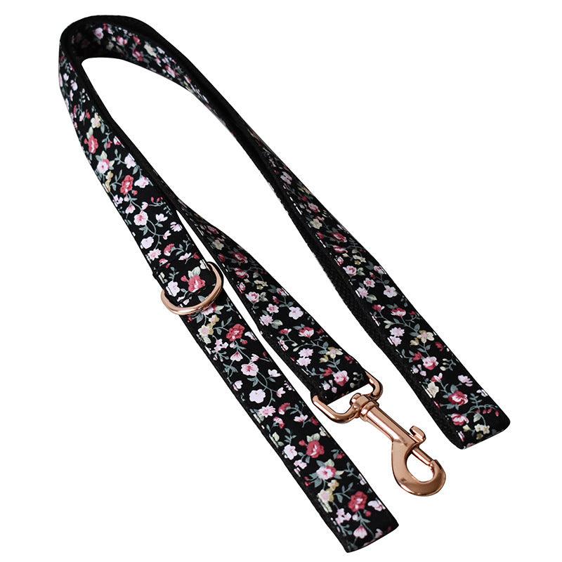 Stylish Floral Pet Leash And Collar Set-3