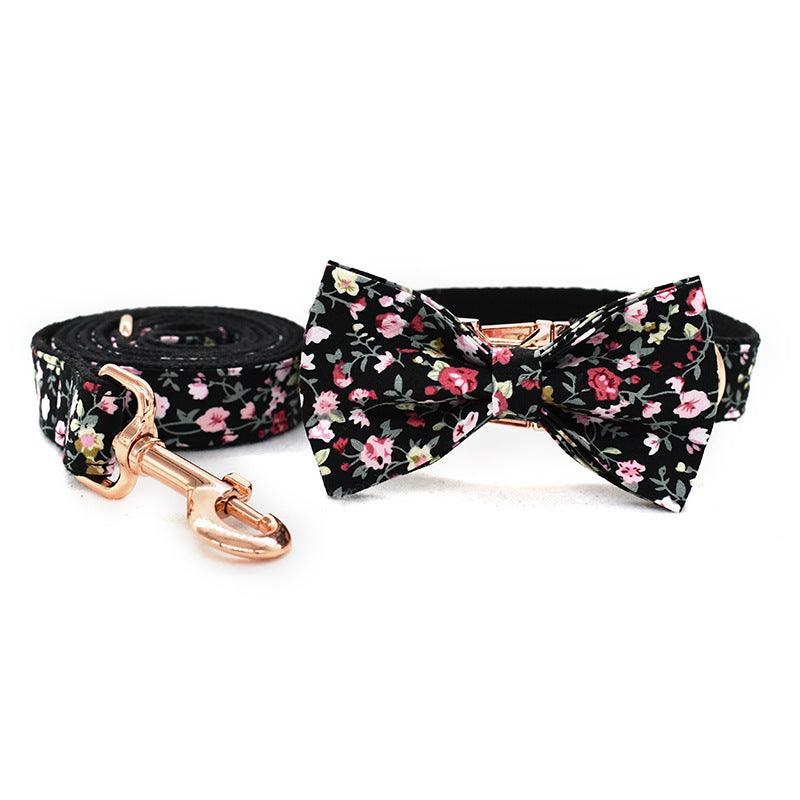 Stylish Floral Pet Leash And Collar Set-4