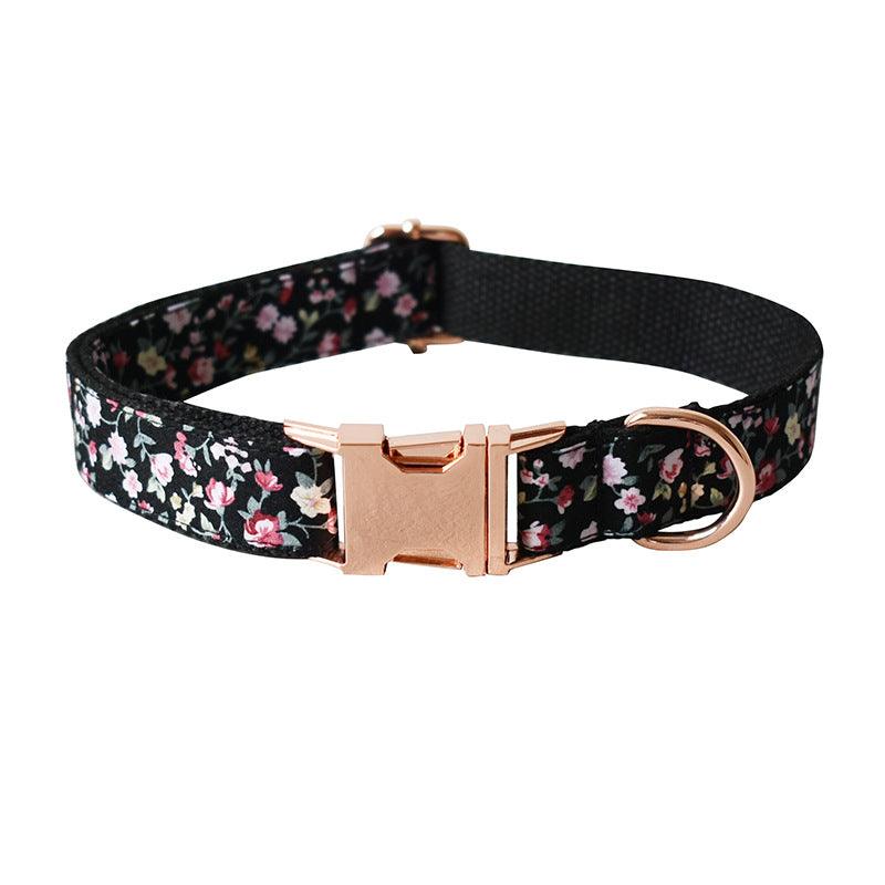Stylish Floral Pet Leash And Collar Set-1