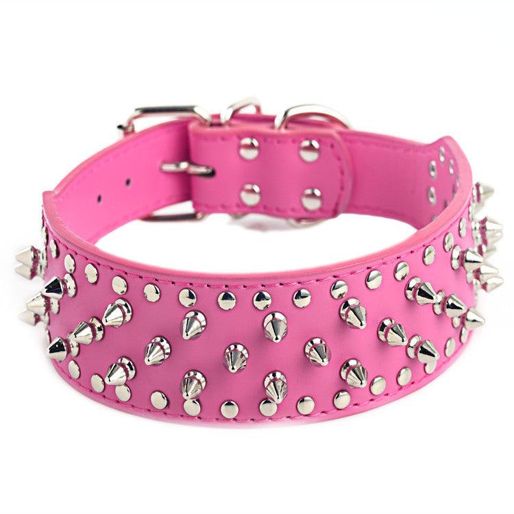 Rugged Rivet-Embellished Collar For Large Dogs-3
