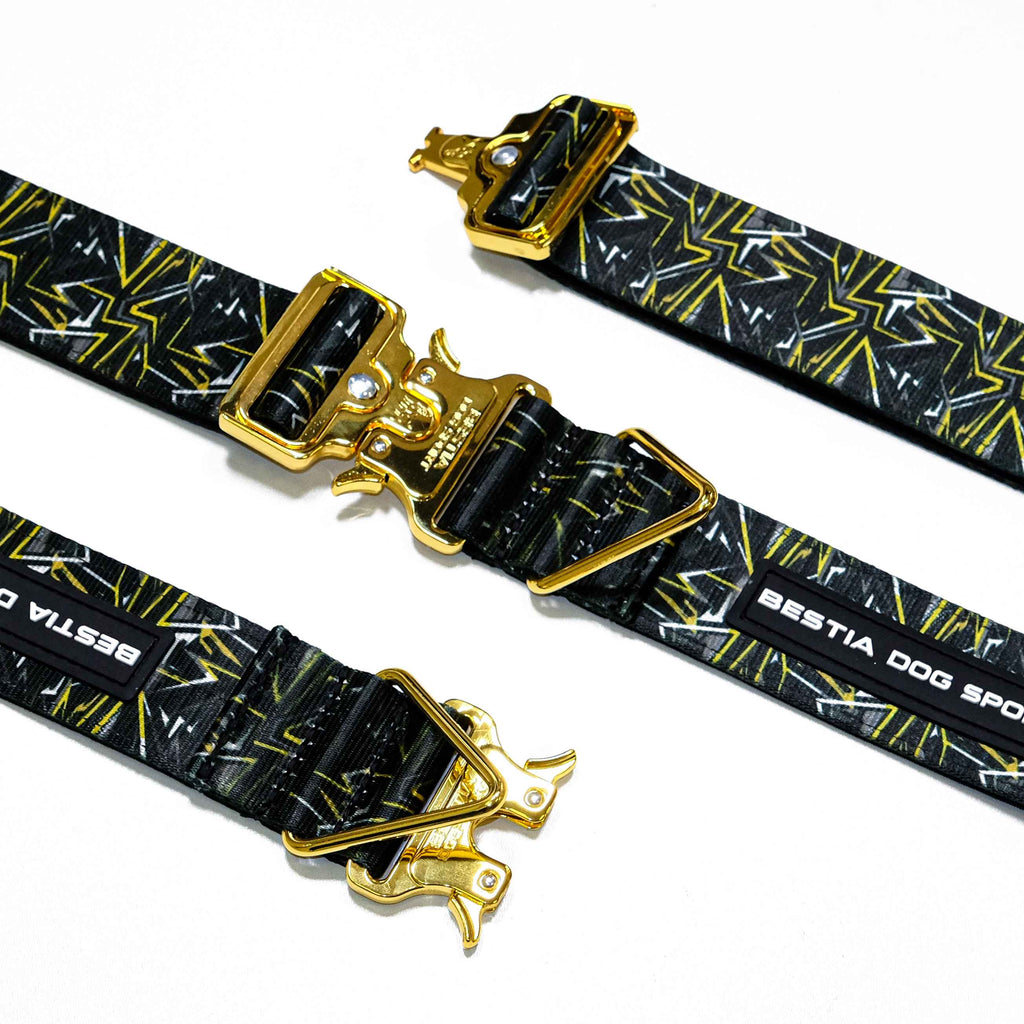 Bestia Dog Sport GripPro Print Collar - Gold-0