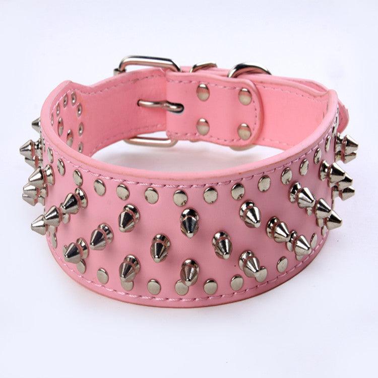 Rugged Rivet-Embellished Collar For Large Dogs-7