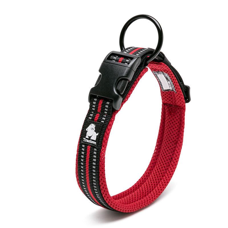 Reflective Mesh Dog Collar With Stainless Steel Buckle - Anti Strangulation Safety For Night Walks-1