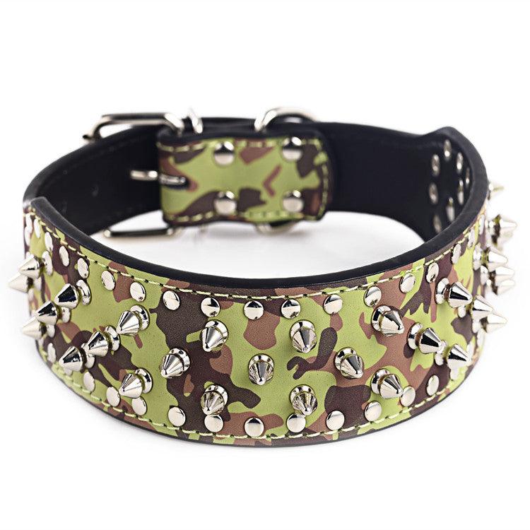 Rugged Rivet-Embellished Collar For Large Dogs-8
