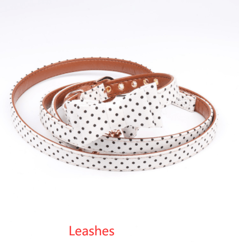 Polka Dot Pet Fashion Set: Triangle Scarf Collar, Bowknot Collar, And Leash-13