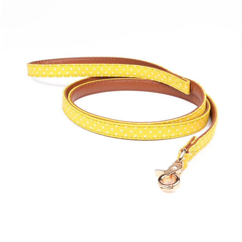 Polka Dot Pet Fashion Set: Triangle Scarf Collar, Bowknot Collar, And Leash-7