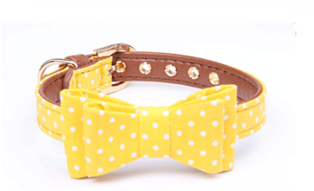 Polka Dot Pet Fashion Set: Triangle Scarf Collar, Bowknot Collar, And Leash-6