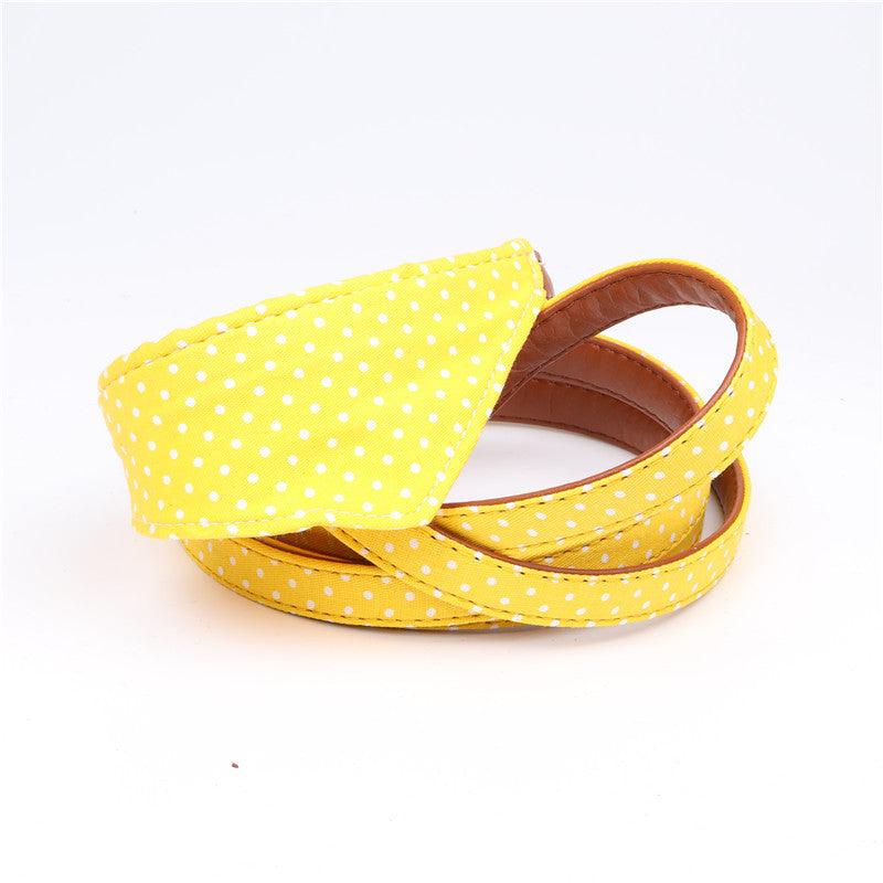 Polka Dot Pet Fashion Set: Triangle Scarf Collar, Bowknot Collar, And Leash-10
