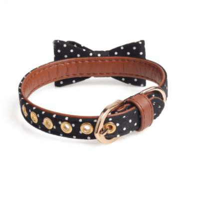 Polka Dot Pet Fashion Set: Triangle Scarf Collar, Bowknot Collar, And Leash-8
