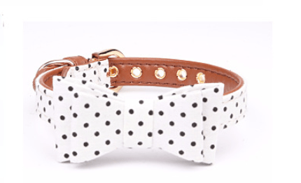 Polka Dot Pet Fashion Set: Triangle Scarf Collar, Bowknot Collar, And Leash-5